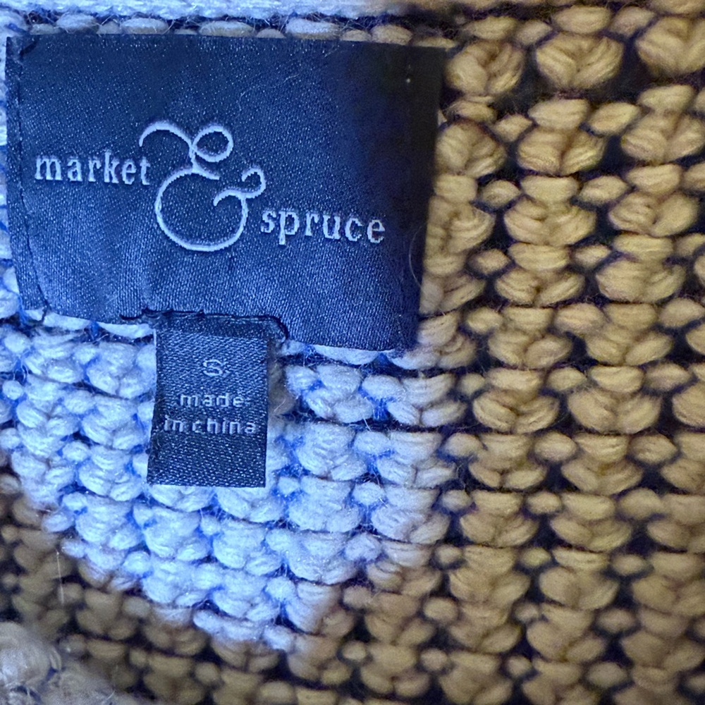 Market & Spruce Textured Light Blue Sweater - Picture 3 of 5